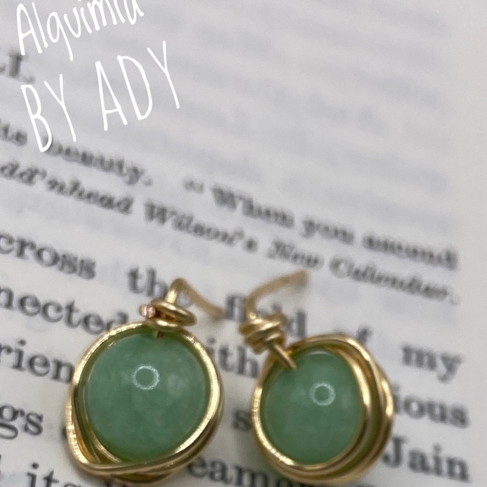 Alquimia by ADY Green and Gold Earrings